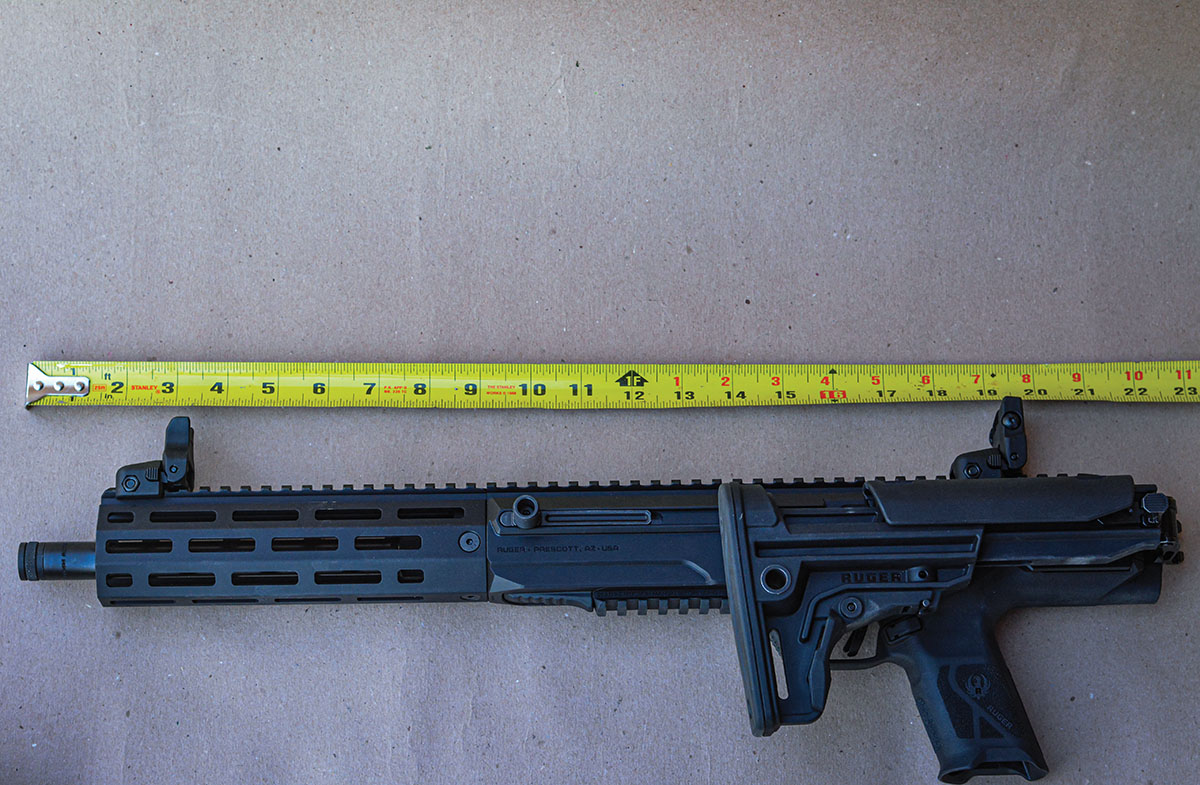 With the stock folded, the LC Carbine only measures 22 5/8 inches long.